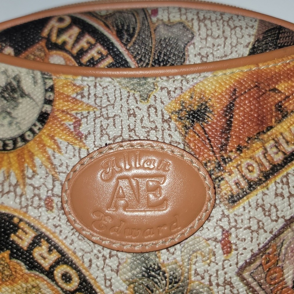 Vintage Allan Edward Patchwork Art World Map Small‎ Crossbody Bag Boho - Picture 4 of 10